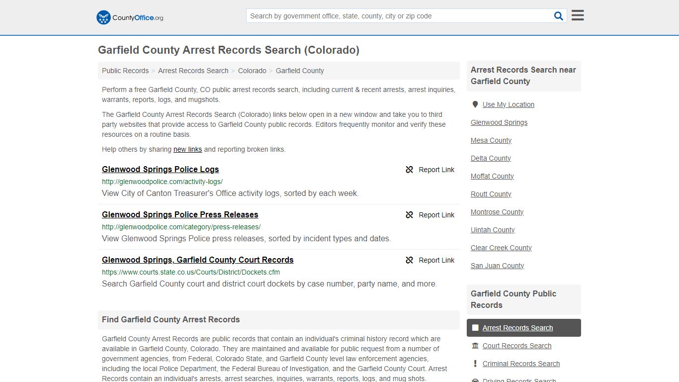 Arrest Records Search - Garfield County, CO (Arrests & Mugshots)